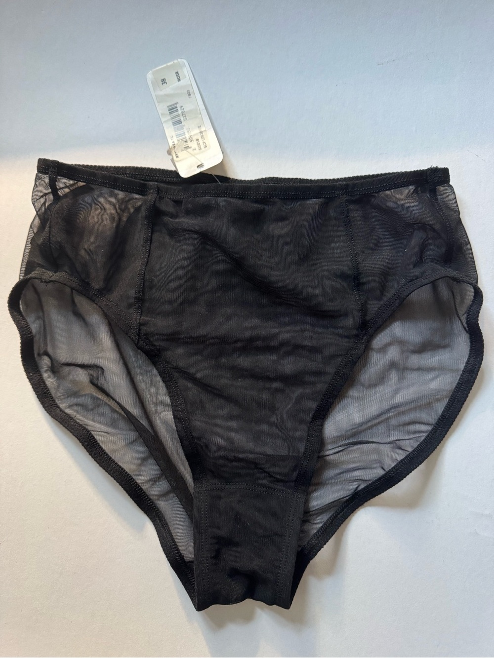 Eres Sheer Tulle Black High-Waist Mesh Briefs French Size 38 US 6